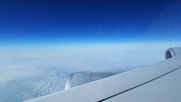 orlaivių, virš debesų, kelionės, iš lėktuvo, skrajutė, 