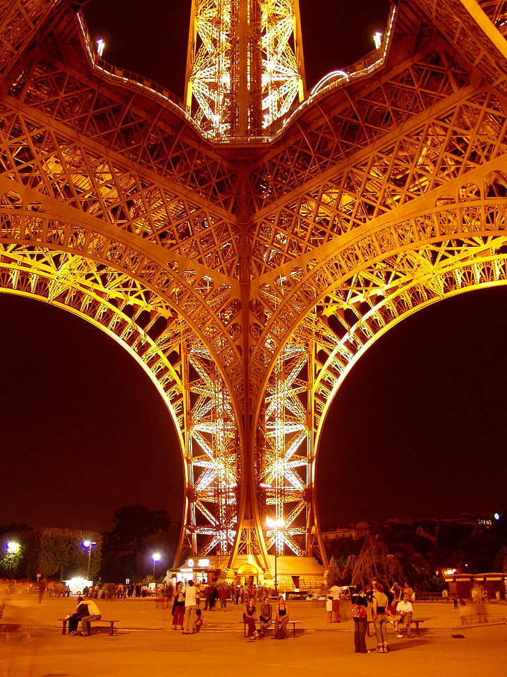 Paríž, Eiffelova veža, zaujímavé miesta, storočia výstava, Francúzsko, svetovú výstavu, večer