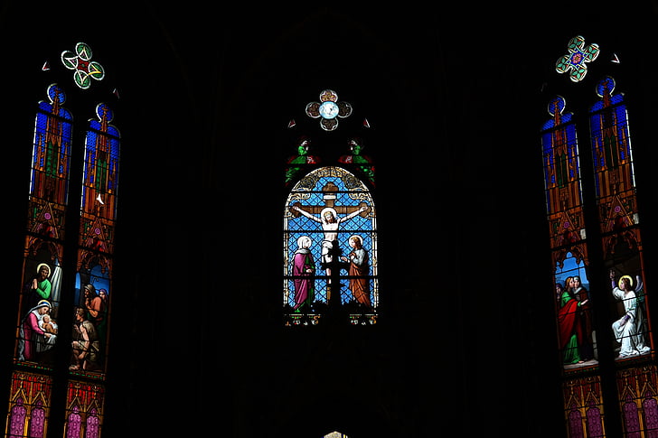 okno, kapela, notranjost, cerkev oknu, pisane, barva, Kapela Kristusa