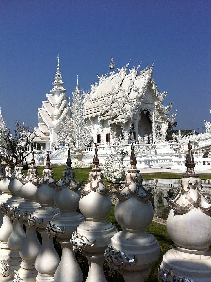 Thailand, tempelet, hvit, hvit mal