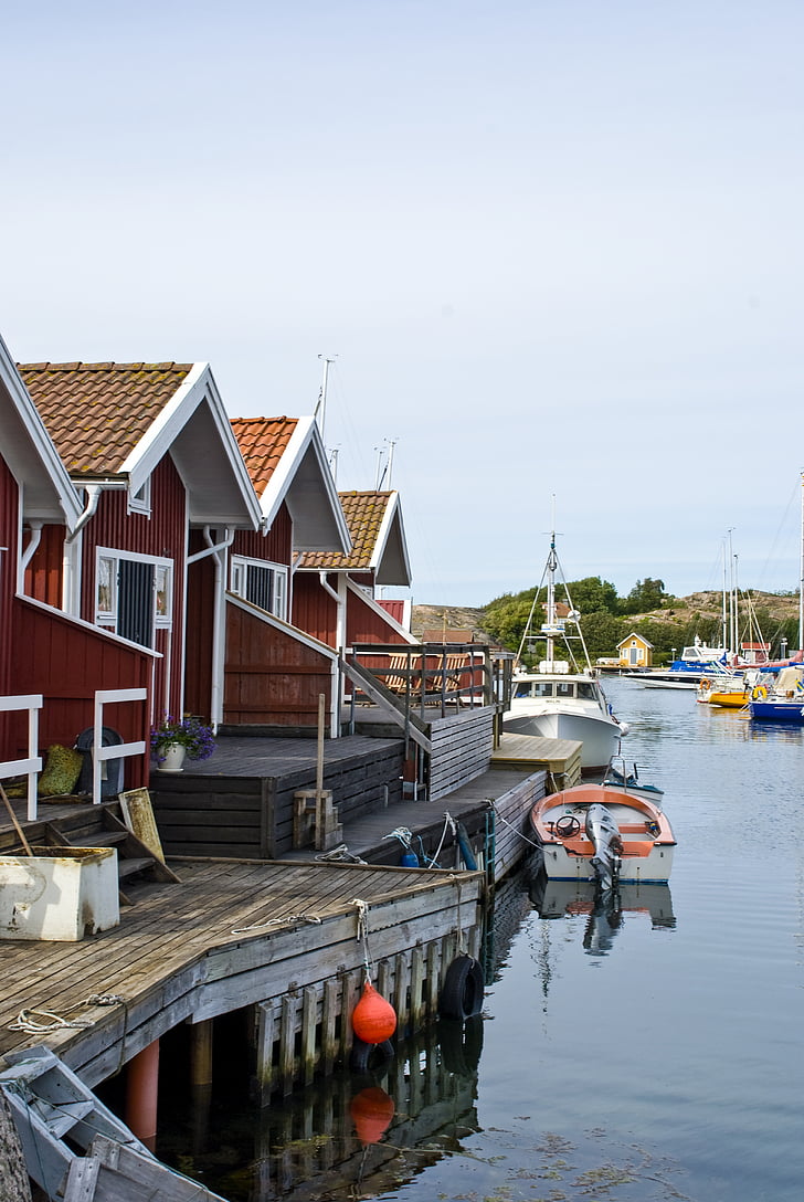 Hunnebostrand, Bohuslän, Suecia, mar, Himmel, agua, agua salada