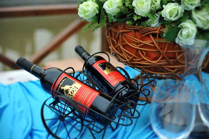 švedski stol, vjenčanje, Dobro vino, vino, vanjski piknik
