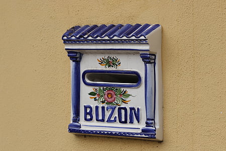 Poštanski sandučić, keramika, regionalne, Tenerife, Kanarski otoci, Španjolska, zid