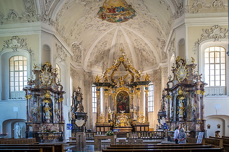 Bruchsal, St Peters kirken, Petersplassen, barokk, Balthasar neumann, alteret, katolske