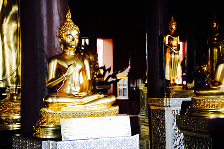 Bangkok, Buddha, arany, meditáció, buddhizmus, Thaiföld, Ázsia