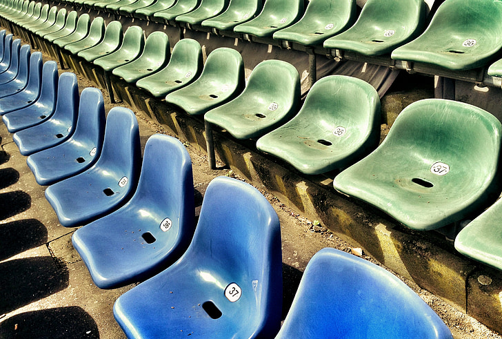 sentarse, grandstand, Teatro, Estadio de fútbol, audiencia, espectadores, reloj