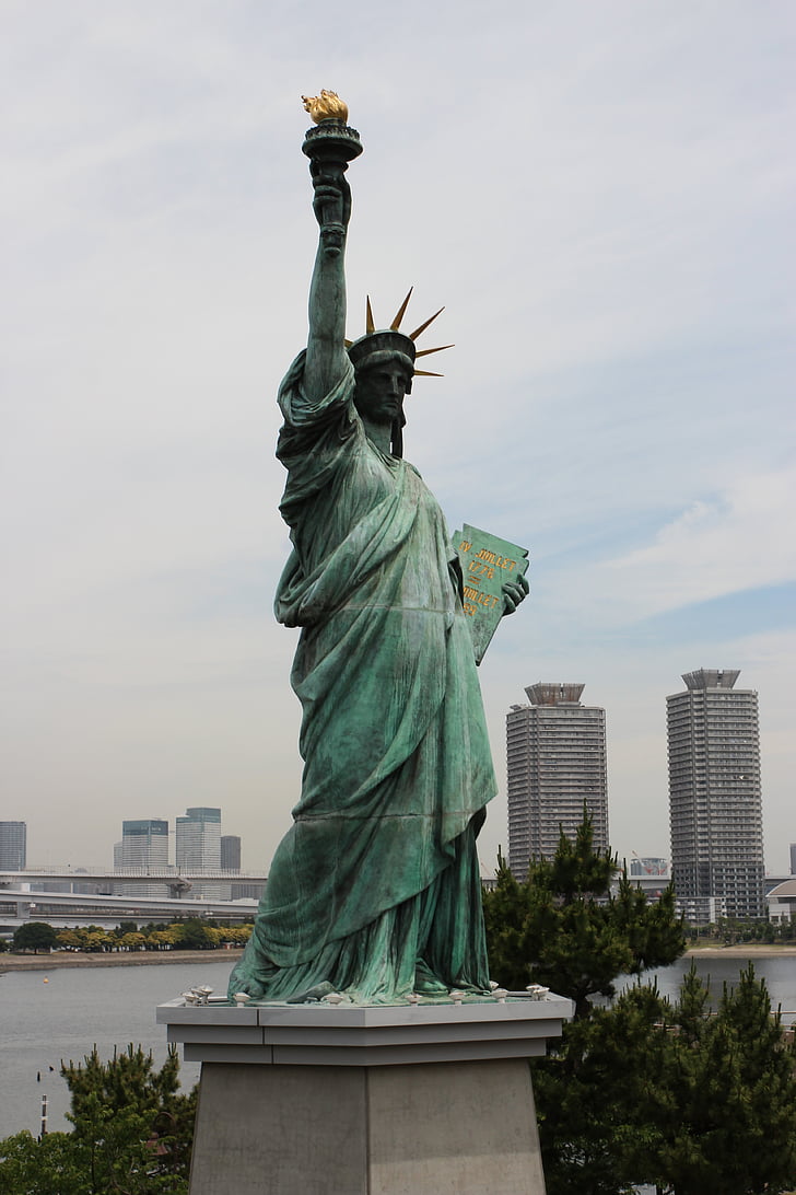 statue of liberty, tokyo, japan, odaiba, asia, america, new york
