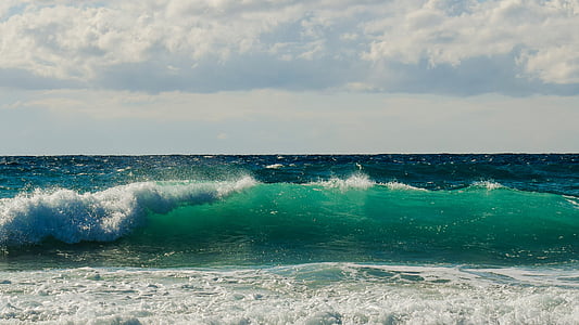 val, koji razbija, pjena, sprej, more, priroda, Vjetar