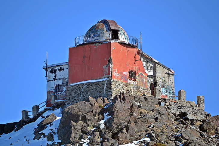 Granada, Sierra nevada, Observatoriet, opgivet, sne, Mountain, Sierra-nevada