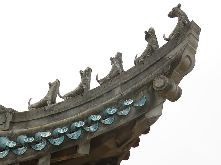 china wind, building, eaves, roof, asian style, temple
