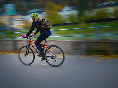 ciclistas, rápido, ciclovia, andar de bicicleta, ciclista profissional