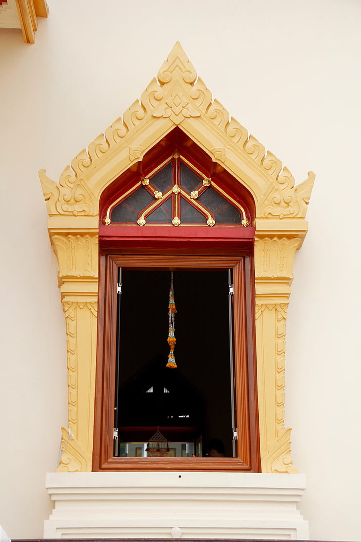 thailand, bangkok, temple, window, asia, palace, building