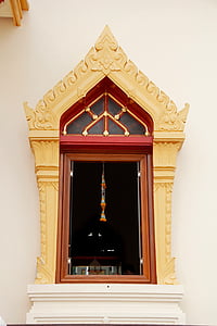 Thajsko, Bangkok, chrám, okno, Asie, palác, budova