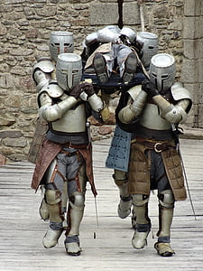 riddere, middelalderlige, lig, rustning, hjelm, ridderskab, begravelse