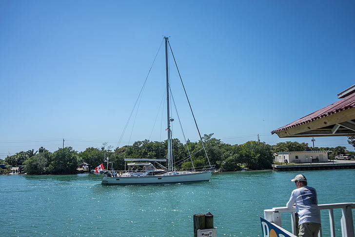 Nokomis, Florida, restavracija pops, čoln, vode, kanal, Casey