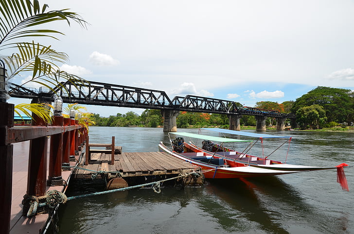 Bridge, elven, Kwai, tog, Thailand