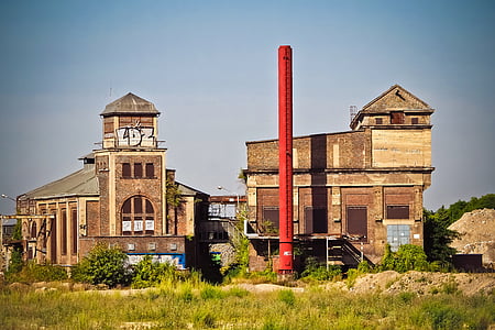 arsitektur, pabrik, pabrik tua, industri, bangunan, kehancuran, bangunan pabrik