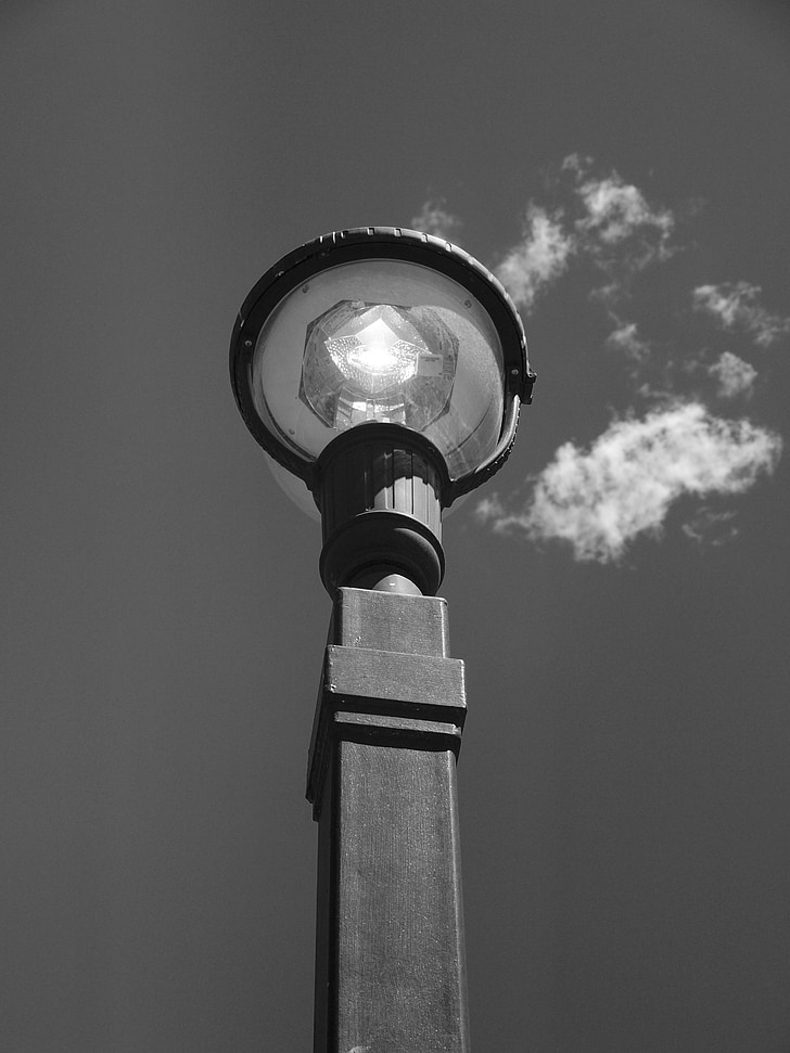 poste de luz, luz, céu, lâmpada, poder, Iluminação publica, elétrica