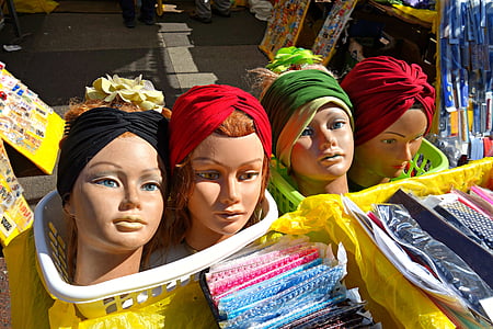 Голова, ляльки, модель, жінка голова, капелюх модель, мода, головних уборів