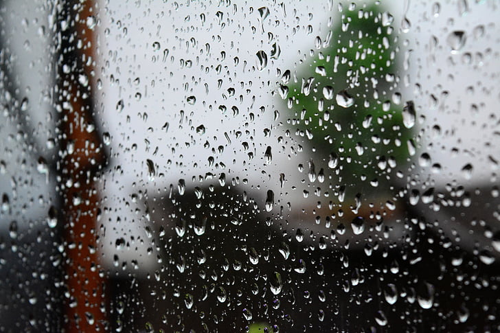 dež, okno, vreme, mokro, žalostno, žalosti, žalosti