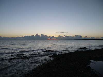 huguangshanse, blue sky and white clouds, qinghai, twilight, sea, coast, beach