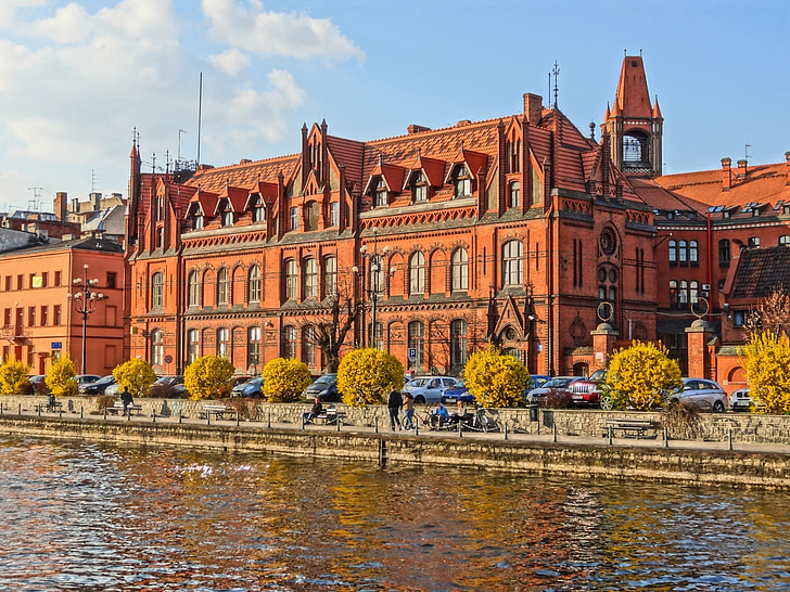 bưu chính, Bydgoszcz, bên sông, xây dựng, Đài tưởng niệm, kiến trúc, lịch sử