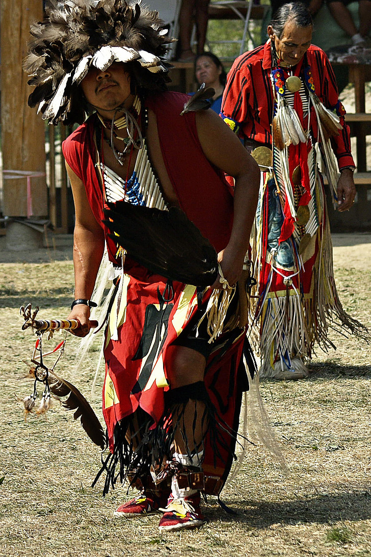 powwow, Dans, traditionella, infödda, indiska, British columbia, Kanada