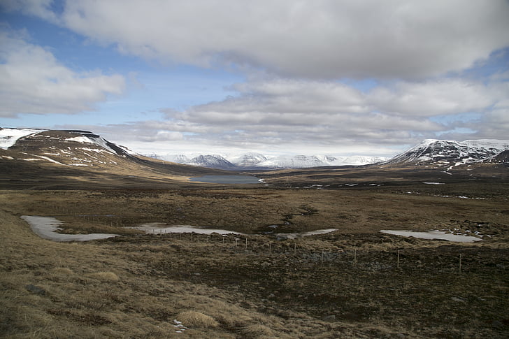 clouds, cold, landscape, mountain range, mountains, nature, sky
