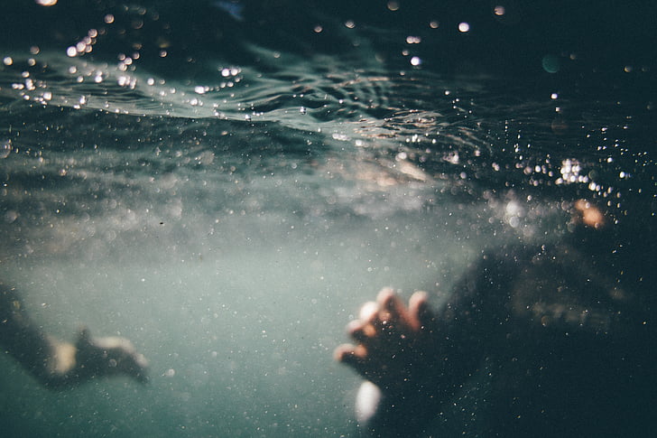 skugga, djup, fotografering, person, kroppen, vatten, Underwater