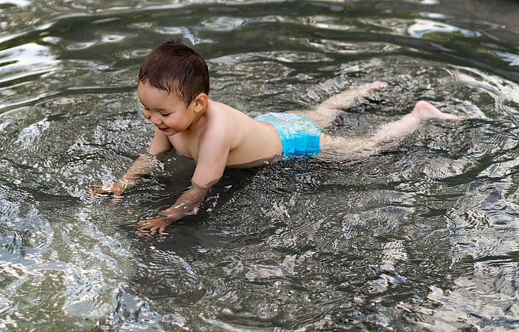 dieťa, bazén, vody, šťastný, letné, Dovolenka, Voľný čas