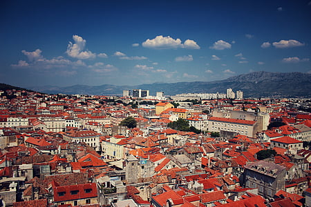 Split, Kroasia, atap, pemandangan kota, arsitektur, Eropa, Kota