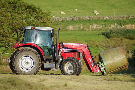 lisovanie, Hay, traktor, Bale, lisu, tráva, poľnohospodárstvo