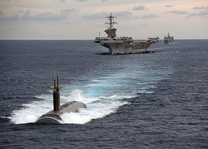 submarine, aircraft carrier, battleship, convoy, navy, sea, military