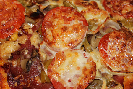 Pizza, mozarella, zapekané, syr, jedlo, taliančina, obed