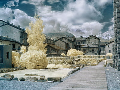 infrasarkano staru, Aosta, kalns, veģetācija
