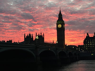 London, Westminster, Parlament, Uhr, England, Wahrzeichen, Großbritannien