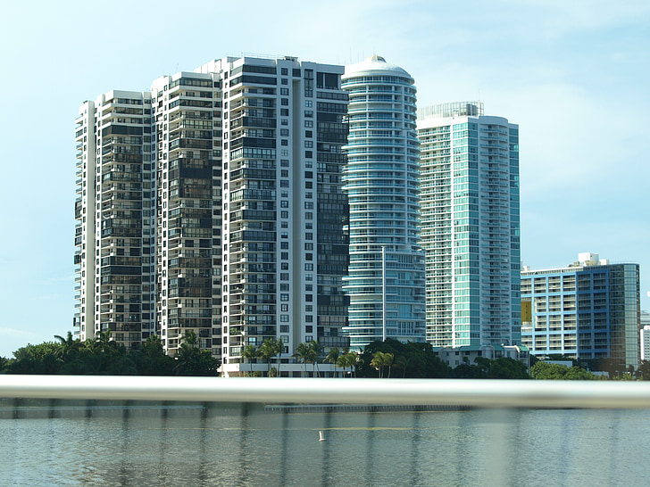 Miami, edifici, horitzó, gratacels, arquitectura, EUA