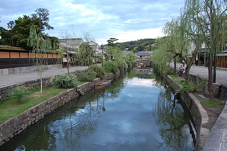 Kurashiki, Okayama, jõgi, Ilu tsooni, Jaapan, turismiobjekt
