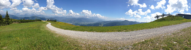 mountain, austria, road, view