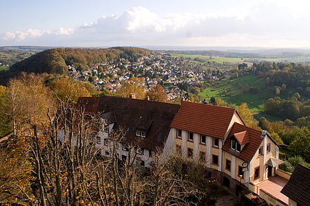 Odenwald, Panorama, dilsberg automne, paysage, vue, Sky