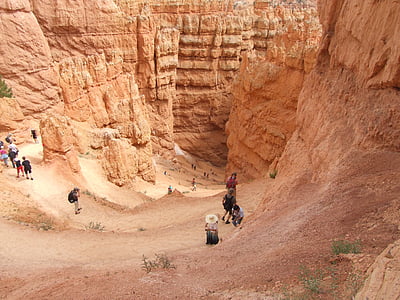 Bryce canyon, kanjona, Pārgājieni, cilvēki, tūristi, piesaiste, daba