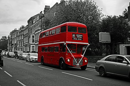 バス, ダブルデッカー, イギリス, 英語, ヨーロッパ, 有名です, ロンドン