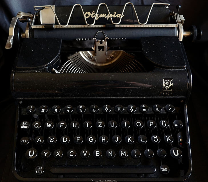 typewriter, antiquarian, old, nostalgia, antique, old typewriter, office appliance