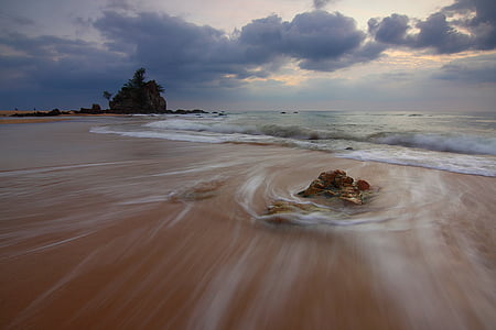 Bahía, Playa, nubes, nublado, Costa, Costa, amanecer