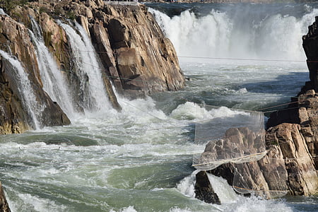 vattenfall, flöde, Falls i Indien, rusar