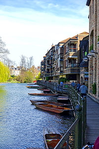 Riverside, Canal, Waterside, lägenheter, Docklands, England, floden
