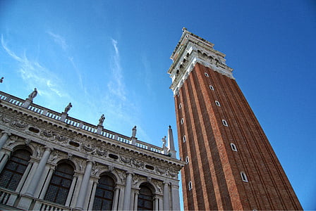 Benátky, Campanile, Marco, značky, San, věž, orientační bod