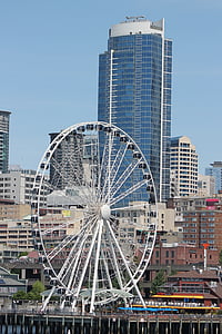 Seattle, hjulet, pariserhjul, attraktion, Pier 57