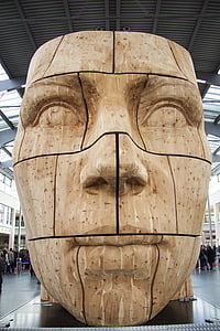 cabeza, tallado, Compartir, proyecto de arte UNIKA, tres Dimensional, rompecabezas, escultor