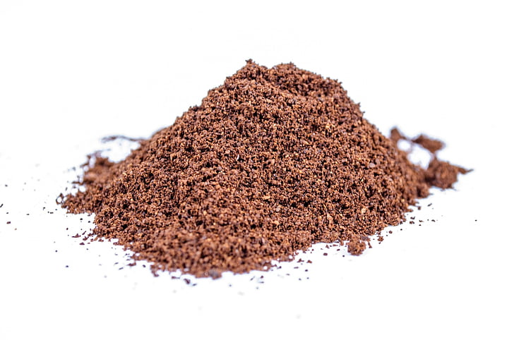 ground, powder, white, cacao, close-up, isolated, heap
